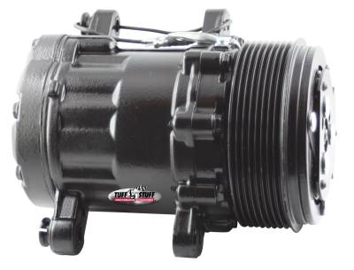 Sanden Style SD7 A/C Compressor R134A Series 8 Groove Pulley Stealth Black 4517NC8GBLA