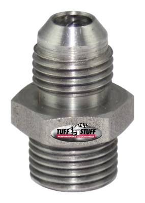 Tuff Stuff Performance - Power Steering Adapter Fitting Saginaw Banjo Style Adapts 5/8 in.-18 Inverted Flare To 9/16 in.-18 AN-6 Plain 5553 - Image 1