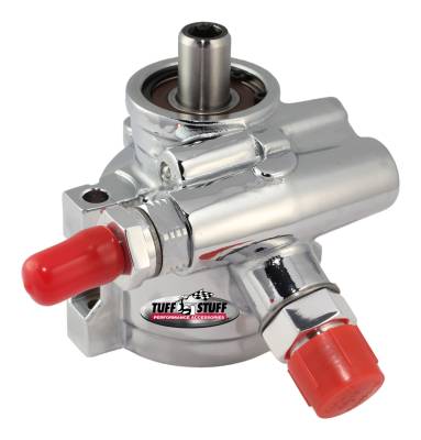 Power Steering Pumps - Type II - Universal - Tuff Stuff Performance - Type II Alum. Power Steering Pump AN-6 And AN-10 Fitting M8x1.25 Threaded Hole Mounting Btm Pressure Port For Street Rods/Custom Vehicles w/Limited Engine Space Polished 6170ALP-2