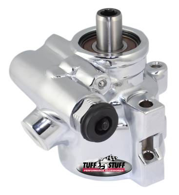 Type II Alum. Power Steering Pump GM Pressure Slip 8mm Through Hole Mounting Aluminum For Street Rods/Custom Vehicles w/Limited Engine Space Polished 6175ALP-7