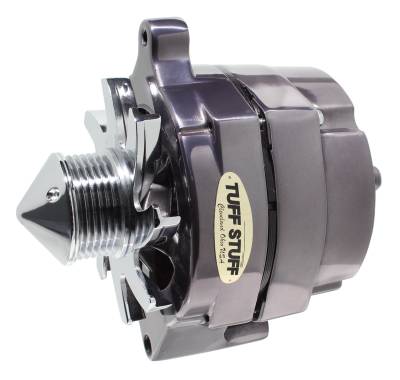 Silver Bullet Alternator 100 AMP Smooth Back 1 Wire 6 Groove Bullet Pulley Black Chrome 7068ABULL6G7