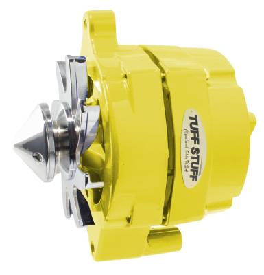 Silver Bullet Alternator 100 AMP Smooth Back 1 Wire V Bullet Pulley Yellow Powdercoat w/Chrome Accents 7068FBULLY