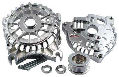 Alternator Case Kit Fits Ford 3GEN And Tuff Stuff Alternator PN[8252] Incl. Front And Rear Housings/Fan/Pulley/Nut/Lockwashers/Thru Bolts Chrome Plated 7500N