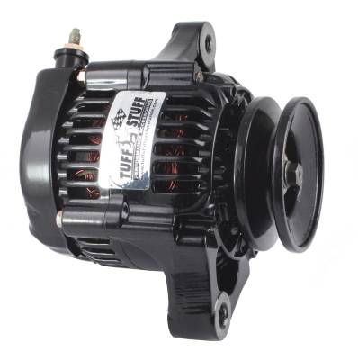 Compact Design Alternator 55 AMP Ultra Mini Nippondenso 1 Wire Single Groove Pulley For Use w/Performance Cars/Street Rods/Show Cars w/Low Amp Requirement Black 7512B