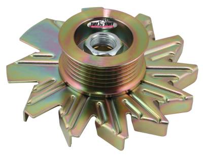 Alternator Fan And Pulley Combo 6 Groove Serpentine Pulley Incl. Fan/Lock Washer/Nut Gold Zinc 7600DD
