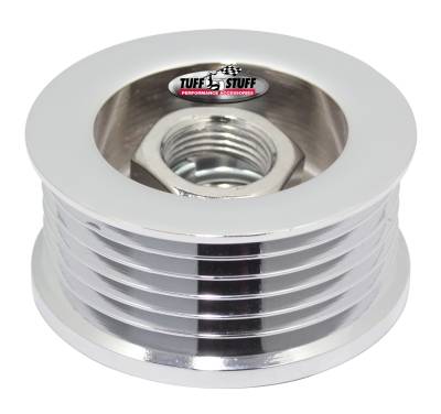 Alternator Pulley 2.25 in. 6 Groove Serpentine Incl. Lockwasher/Nut Chrome 7610A