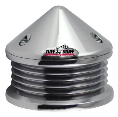 Alternator Pulley And Bullet Cover 2.25 in. Pulley 5 Groove Serpentine Incl. Lockwasher/Nut Chrome 7652A