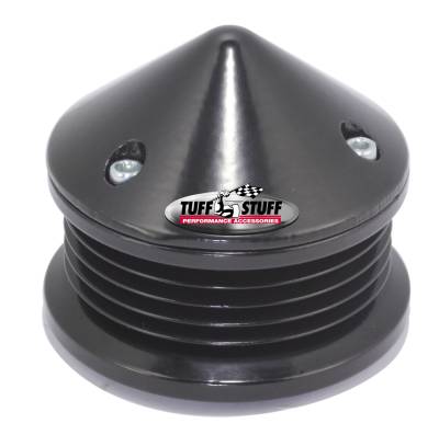 Alternator Pulley And Bullet Cover 2.25 in. Pulley 5 Groove Serpentine Incl. Lock Washer/Nut Stealth Black 7652C