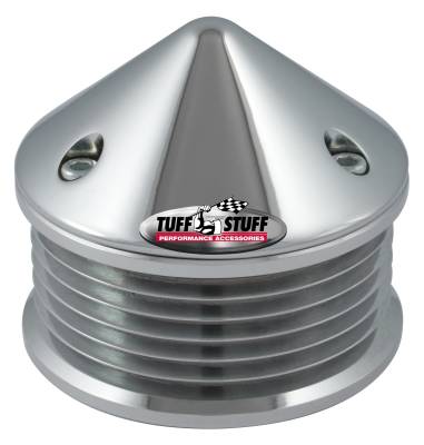 Alternator Pulley And Bullet Cover 2.25 in. Pulley 6 Groove Serpentine Incl. Lockwasher/Nut Chrome 7653A