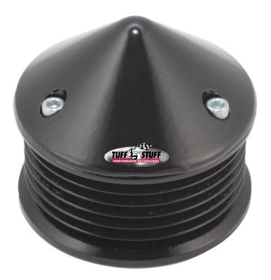 Alternator Pulley And Bullet Cover 2.25 in. Pulley 6 Groove Serpentine Incl. Lock Washer/Nut Stealth Black 7653C