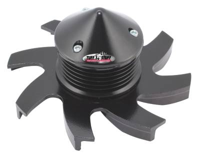 Alternator Fan And Pulley Combo Universal 6 Groove Serpentine Pulley Incl. Fan/Lock Washer/Nut Stealth Black CS 130 Fits PN[7860/7861/7866/7935] 7666DC