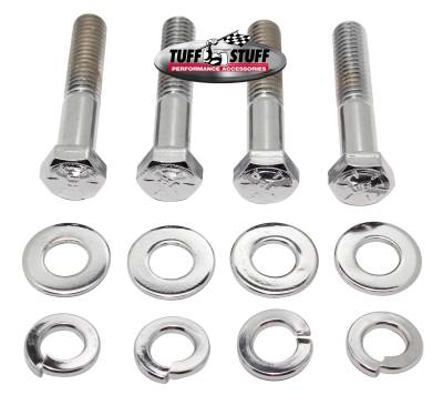 Water Pump Bolt Kit Chrome Hex Incl. Four 3/8 in.-16x2 in. Bolts/4 Lock And 4 Flat Washers Fits Chevy Big Block w/Short Water Pump PN[1484/1494] 7676A