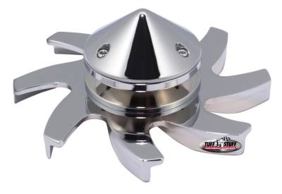 Alternator Fan And Pulley Combo Billet Style Aluminum Single V Groove Incl. Fan/Pulley/Lockwasher/Nut Chrome 7679A