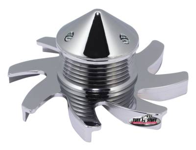 Alternator Fan And Pulley Combo Billet Style Aluminum 6 Groove Serpentine Incl. Fan/Pulley/Lockwasher/Nut Chrome 7679C