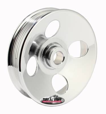 Type II Power Steering Pump Pulley For .663 in. Shaft 6-Groove Fits All Tuff Stuff Type II Pumps That Require A 17mm Press-On Pulley Chrome Plated 8487A