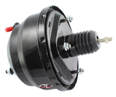 Power Brake Booster Univ. 8 in. Dual Diaphragm Incl. 3/8 in.-16 Mtg. Studs And Nuts Fits Hot Rods/Customs/Muscle Cars Stealth Black Powder Coat 2223NC