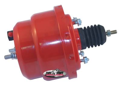 Power Brake Booster Univ. 7 in. Dual Diaphragm Incl. 3/8 in.-16 Mtg. Studs And Nuts Fits Hot Rods/Customs/Muscle Cars Red Powdercoat 2222NCRED
