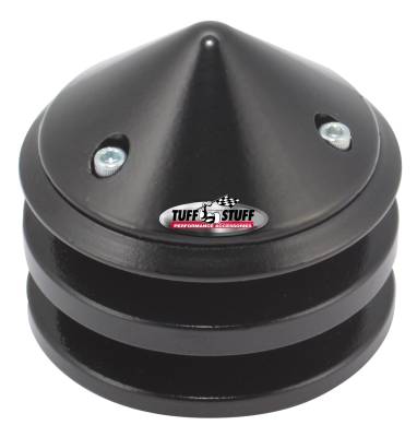 Alternator Pulley And Bullet Cover 2.628 in. Pulley Double V Groove Incl. Lock Washer/Nut Stealth Black 7651C