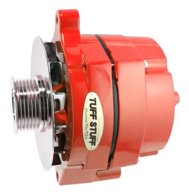 Alternator 100 AMP Smooth Back 1 Wire 6 Groove Pulley Red Powdercoat w/Chrome Accents 7068RF6GRED