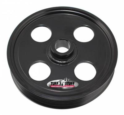 Tuff Stuff Performance - Type II Power Steering Pump Pulley For .748 in. Shaft 6-Groove Fits All Tuff Stuff Type II Pumps That Require A 19mm Press-On Pulley Black Powder Coated 8489B - Image 2