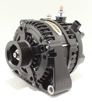LS 225 MAX AMP Alternator, 6-Groove, 1-Wire, Stealth Black, 8435B6G1W