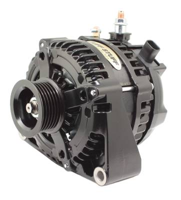 LS 225 MAX AMP Alternator, 6-Groove, 1-Wire, Stealth Black, 8435B6G1W
