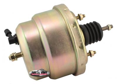 Power Brake Booster Univ. 7 in. Dual Diaphragm Incl. 3/8 in.-16 Mtg. Studs And Nuts Fits Hot Rods/Customs/Muscle Cars Gold Zinc 2222NB