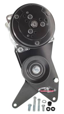 A/C Compressor Mounting Bracket For Use w/Sanden SD508 BBC Short Water Pump Black Powder Coated 8495B
