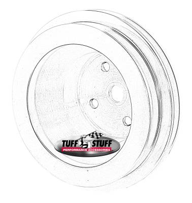 BB Chevy Machined Aluminum Water Pump Pulley, 2 Groove, Long Pump, Triple Chrome, 9884A