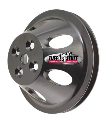 BB Chevy Machined Aluminum Water Pump Pulley, 1 Groove, Short Pump, Black Powder Coat, 9889BLK