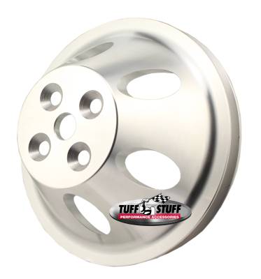 BB Chevy Machined Aluminum Water Pump Pulley, 1 Groove, Short Pump, Satin, 9889C