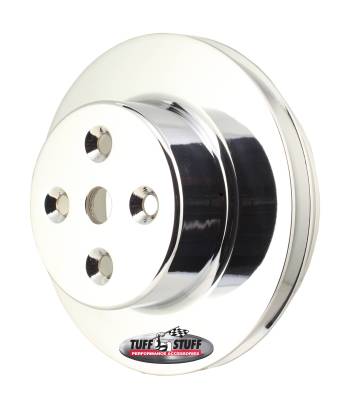 BB Chevy Machined Aluminum Water Pump Pulley, 2 Groove, Long Pump, Polished, 9884P