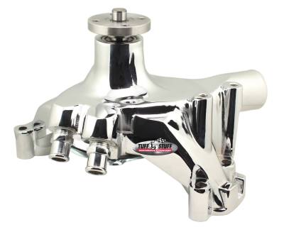 Platinum SuperCool Water Pump; 7.281 in. Hub Height; 5/8 in. Pilot; Long; Reverse Rotation; Aluminum; Flat Smooth Top And (2) Threaded Water Ports; Chrome; 1493ANA