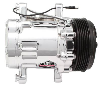 Tuff Stuff Performance - A/C Compressor; R134A Series - 6 Groove Pulley - Chrome; 4517NA6G - Image 2