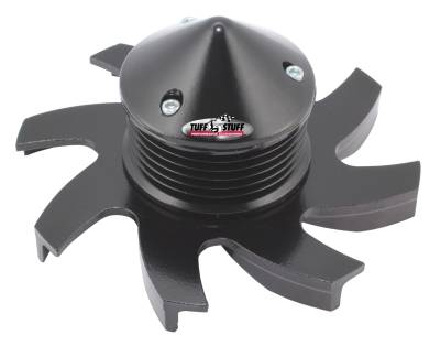Alternator Pulley; Universal - 6 Groove Serpentine Pulley - Incl. Fan/Lock Washer/Nut - Stealth Black - CS 130 - Fits PN[7860/7861/7866/7935]; 7666DC