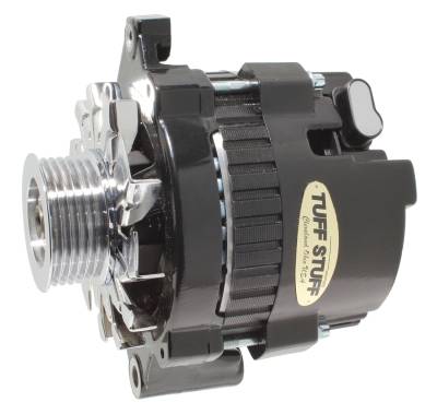 Alternator; 120 AMP - CS121 GM Style Mini Racer - 1 Wire Or OEM Hookup - 12 Volt - 6 Groove Serpentine Pulley - Black; 7937B6G