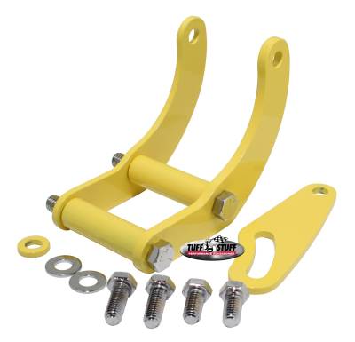 Power Steering Pump Bracket; Short - Fits Tuff Stuff Saginaw Style Power Steering Pumps - w/Hardware - Yellow Powdercoat; 6503BYELLOW