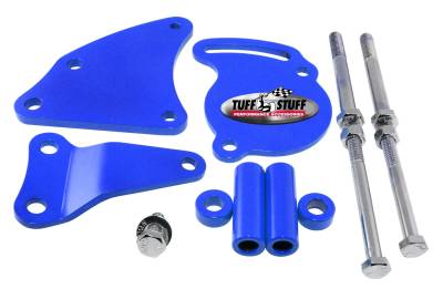 Tuff Stuff Performance - Power Steering Pump Bracket; Short - Fits Tuff Stuff Type II Power Steering Pumps - w/Hardware - Blue Powdercoat; 6506BBLUE - Image 2