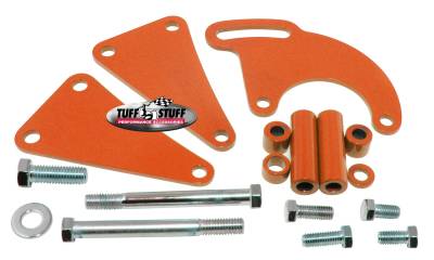 Tuff Stuff Performance - Power Steering Pump Bracket; Long - Fits Tuff Stuff Saginaw Style Power Steering Pumps - w/Hardware - Orange Powdercoat; 6507BORANGE - Image 2