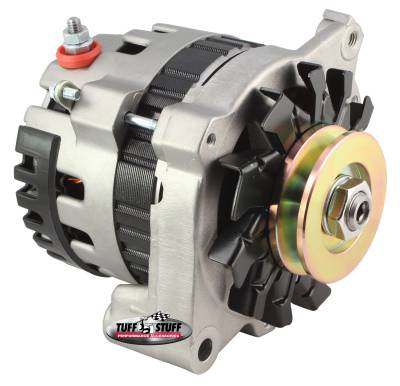 Alternator; 120 AMP - CS121 GM Style Mini Racer - 1 Wire Or OEM Hookup - 12 Volt - V Groove Pulley - Factory Cast PLUS+ - Side Terminal; 7937ST