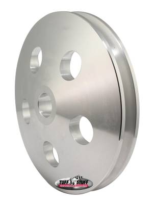 Power Steering Pump Pulley; 1 Groove - Fits w/Saginaw Pumps w/.75 in. Press Fit Shafts - Machined Aluminum - Natural; 8491C