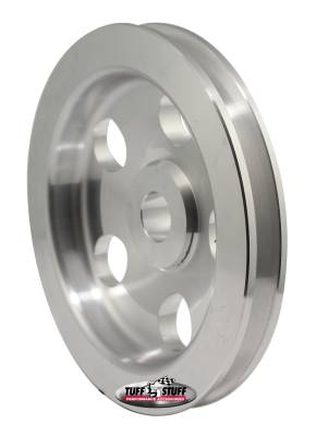 Tuff Stuff Performance - Power Steering Pump Pulley; 1 Groove - Fits w/Saginaw Pumps w/.75 in. Press Fit Shafts - Machined Aluminum - Natural; 8491C - Image 2