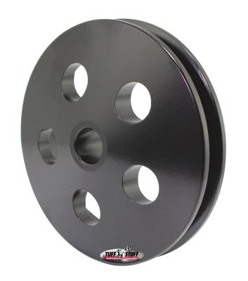 Power Steering Pump Pulley; 1 Groove - Fits Tuff Stuff 6175 And 6170 Type II Pumps w/17mm Shafts - Machined Aluminum - Black; 8492D