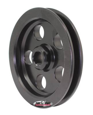 Tuff Stuff Performance - Power Steering Pump Pulley; 1 Groove - Fits Tuff Stuff 6175 And 6170 Type II Pumps w/17mm Shafts - Machined Aluminum - Black; 8492D - Image 2