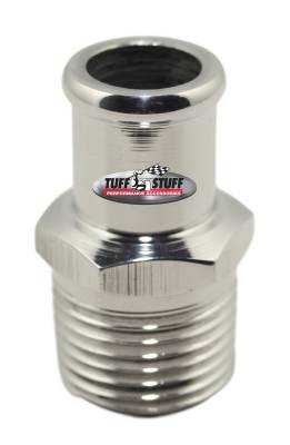 Water Pump Inlet Tube; 5/8 in. Hose - 1.5 in. Long - 1/2-14 NPT - Chrome - Aluminum; 4450C