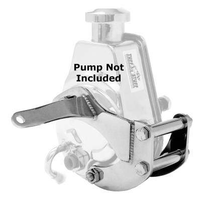 Power Steering Pump Bracket; Short - Fits Tuff Stuff Saginaw Style Power Steering Pumps - w/Hardware - Chrome; 6504A