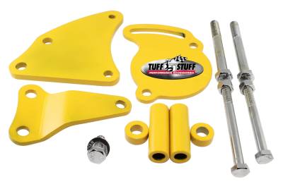Tuff Stuff Performance - Power Steering Pump Bracket; Short - Fits Tuff Stuff Type II Power Steering Pumps - w/Hardware - Yellow Powdercoat; 6506BYELLOW - Image 2