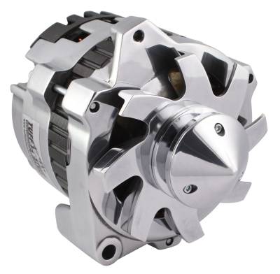 Alternator; 160 AMP - 1 Wire Or OEM Hookup - V Groove Pulley - Polished; 7861BBULL
