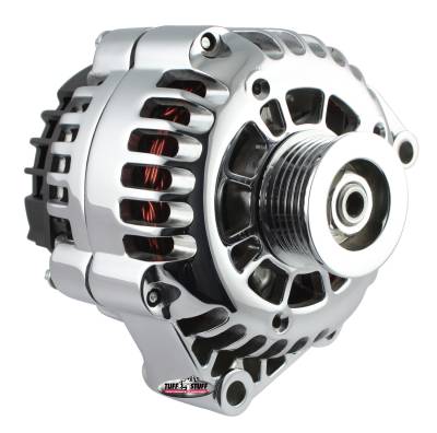 Alternator; 125 AMP - OE Wire Hookup - 6 Groove Pulley - Low Idle Cut-In Internal Regulator - OEM Replacement - Chrome; 8283NA