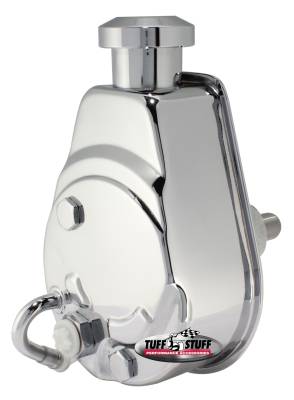Power Steering Pump; Direct Fit - 3/4 in. Press Fit Shaft - 1200 PSI - M10x1.5 Mtg. Holes - Chrome; 6163A